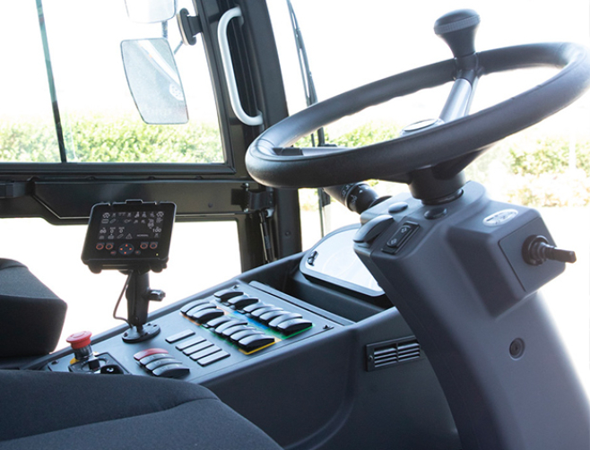 Une cabine confortable, ergonomique et qui protège le conducteur